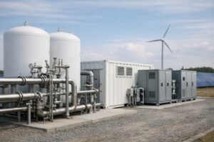 Hydrogen storage installation at a renewable energy site – hydrogen energy storage operating principle and applications